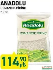 TARIM KREDİ ANADOLU OSMANCIK PİRİNÇ 2,5 KG TARIM KREDİ ANADOLU OSMANCIK PİRİNÇ 2,5 KG